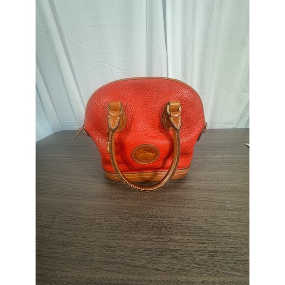 Vintage Dooney & Bourke all weather leather satchel bag. red pebbled leather - Picture 5 of 16